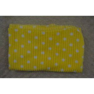 Metta Yellow White Polka Dot Baby Blanket Stripes Soft Plush Lovey